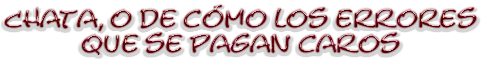Chata, o de c&oacute;mo los errores que se pagan caros